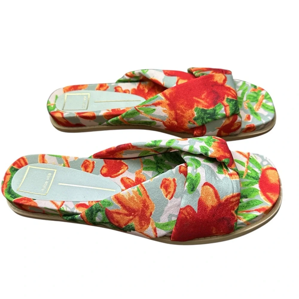 Dolce Vita Garit Satin Floral Women's Slide Sandals Beach Vacation Summe…